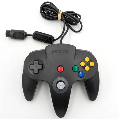 Original Nintendo 64 Controller - Solid Black - Nintendo 64 Tilbehør (B Grade) (Genbrug) 